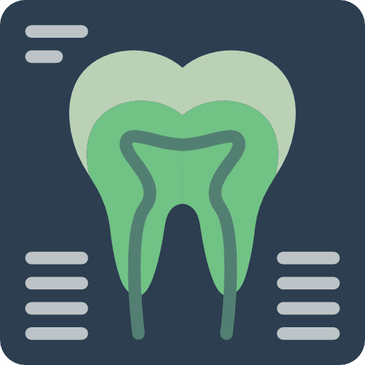 X ray dental healthcare and medical tooth icon