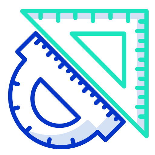 Set square rulers set square measuring icon