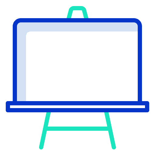 Blackboard class tools and utensils education icon
