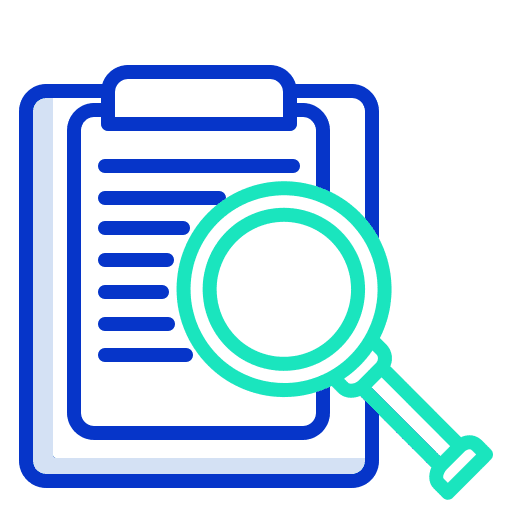 Write magnifying glass writing write icon