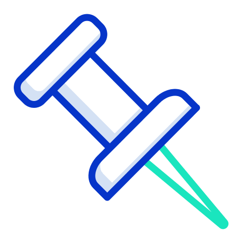 Pin attachment school material push pin icon
