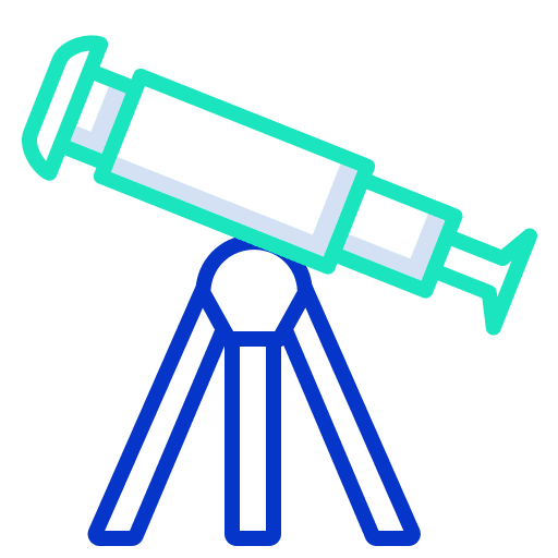 Telescope education tools and utensils telescope icon
