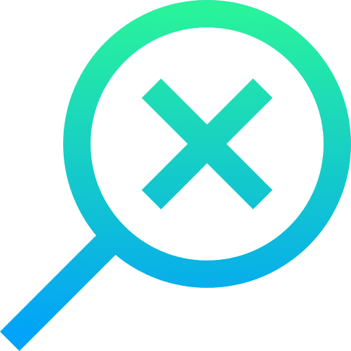 Search clear not found cross icon