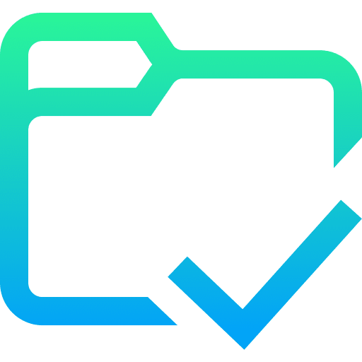 Checked folder symbol interface icon