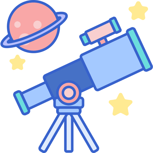 Telescope astronomy observation education icon