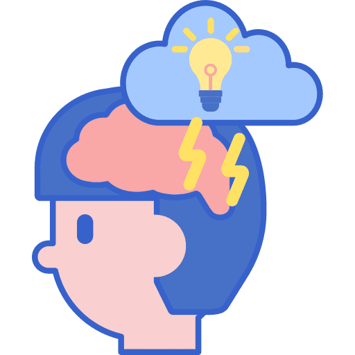 Brainstorming storm brain marketing icon
