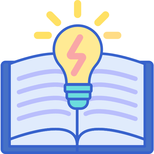 Knowledge lightbulb knowledge base open book icon