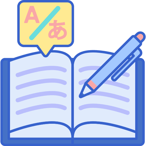 Language learning dictionary learning book icon