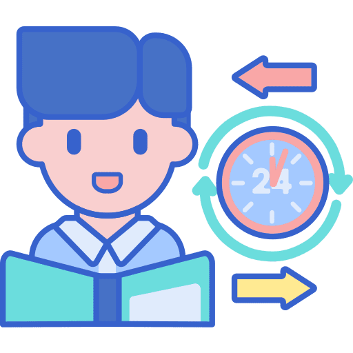 Learning learning 24 hours time icon