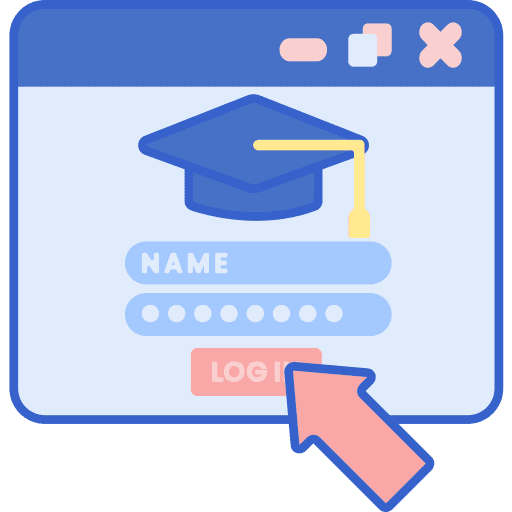 Log in online learning web student icon