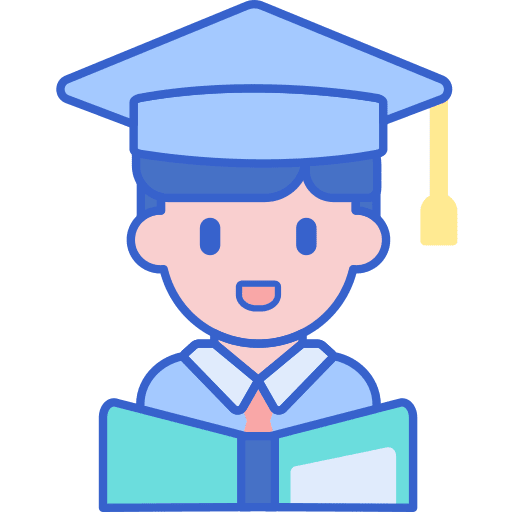 Student user graduated man icon