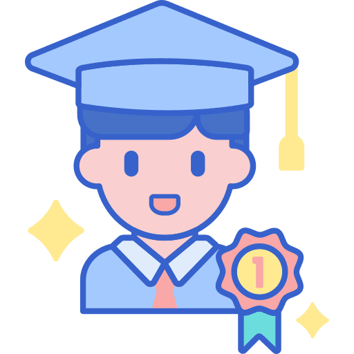 Successful course students ribbon icon