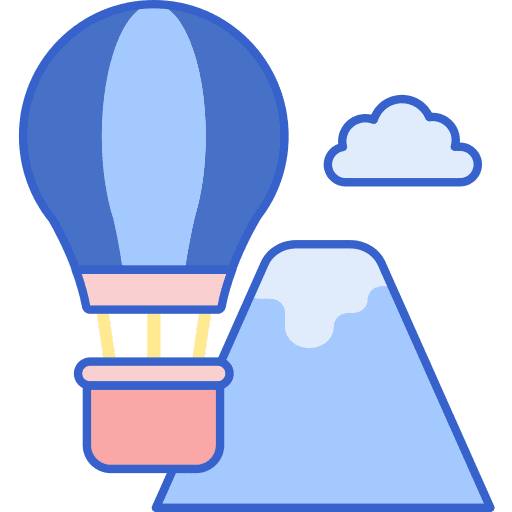 Adventure travel mountain exploration icon