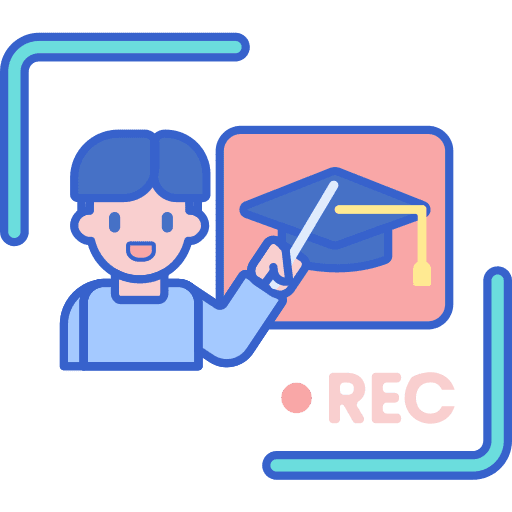 Video education online lesson record icon