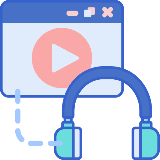 Blended learning screen education music and multimedia icon