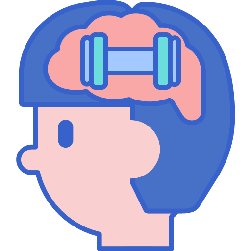 Brain training dumbbell education icon