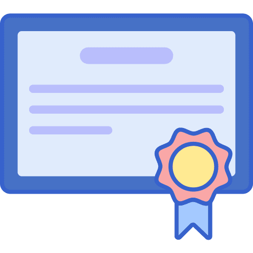 Certificate business and finance diploma files and folders icon