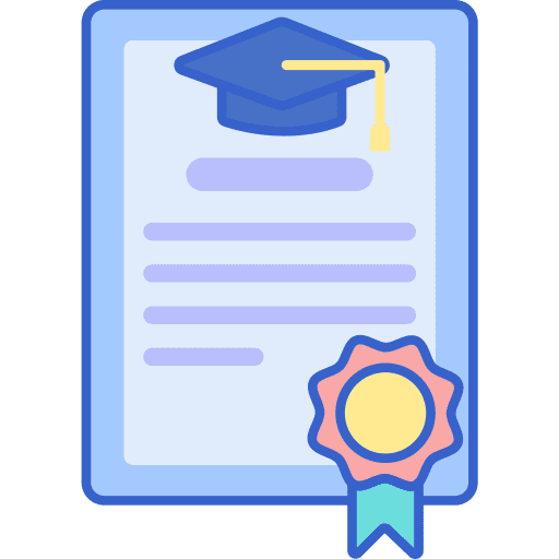Degree diploma interface certificate icon