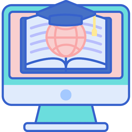 Distance book education computer icon