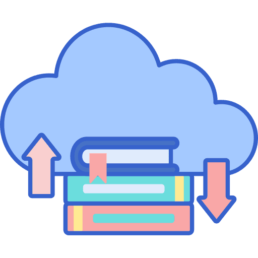 Library education cloud computing storage icon