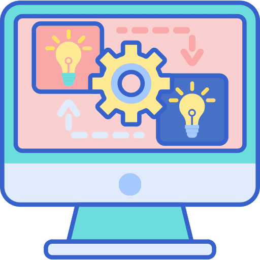 Exchange ideas gears computer icon