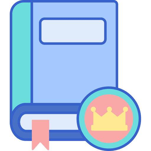 Mastery knowledge crown shield icon