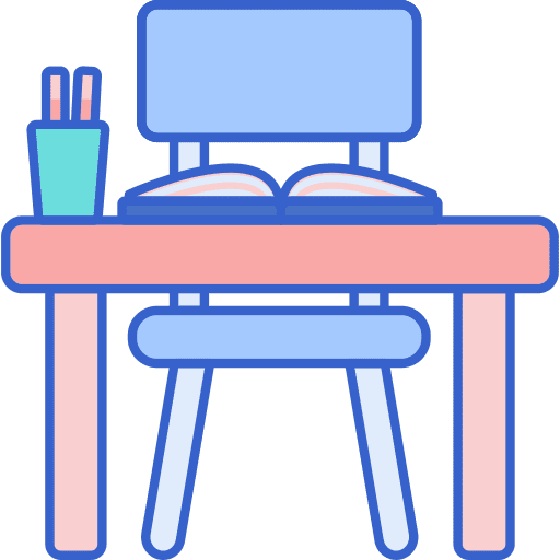 Desk graduate studying desk icon