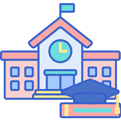 University monuments campus classroom icon