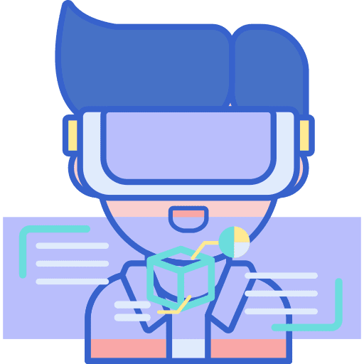 Virtual reality technology music and multimedia vr glasses icon