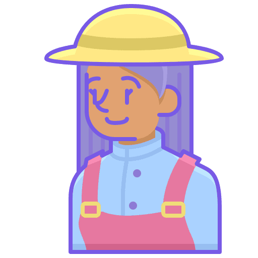 Farmer woman farmer professions and jobs icon