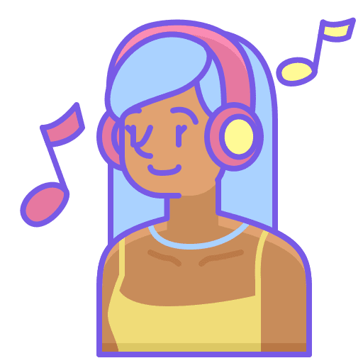 Woman headphones avatar occupation icon