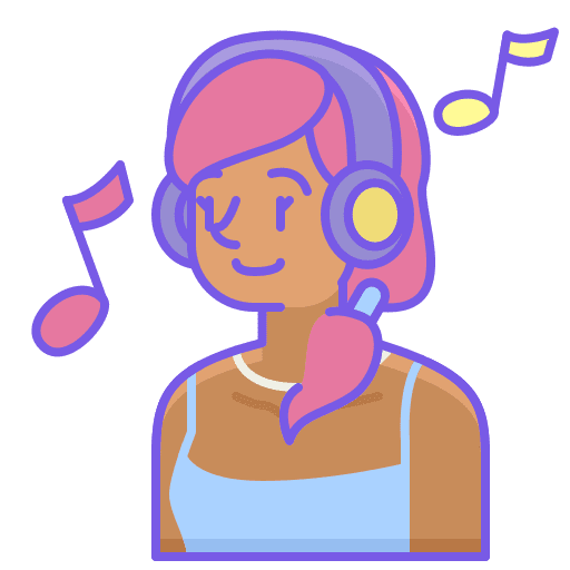 Woman headphones profession music icon