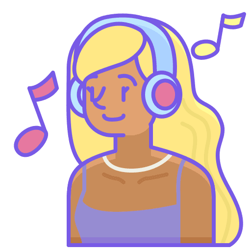 Woman headphones profession occupation icon