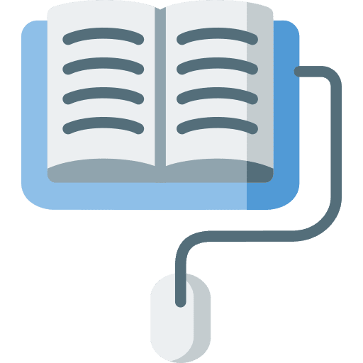 Book mouse online education course icon