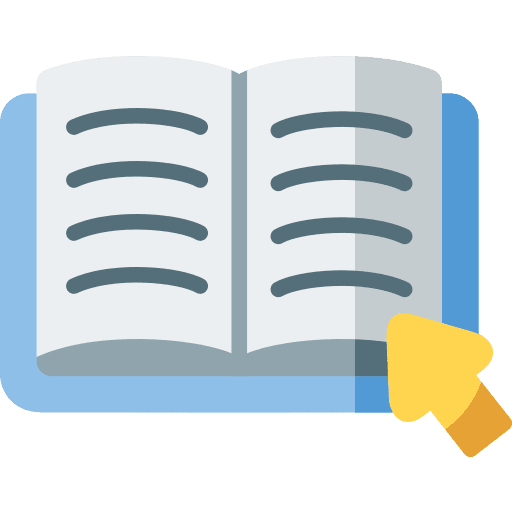 Book reading clicking study icon