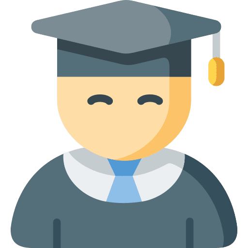 Graduate boy student avatar icon