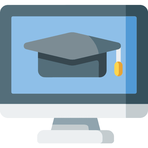 Monitor computer website mortarboard icon