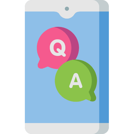 Smartphone question seo and web mobile phone icon