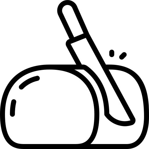 Bread meal sliced knife icon