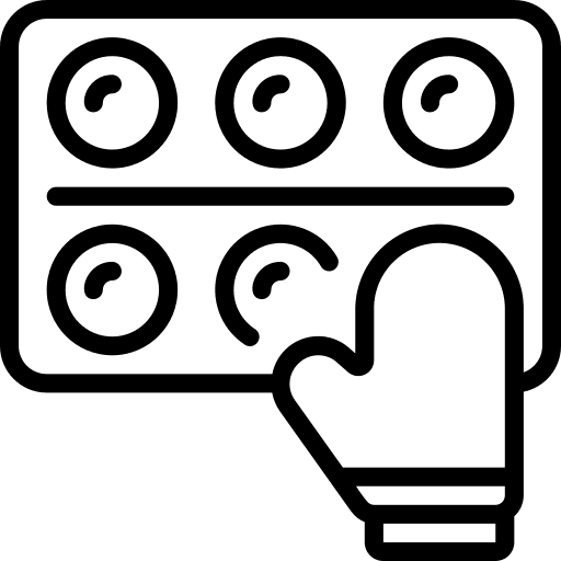 Baking food and restaurant gelatine sweets icon