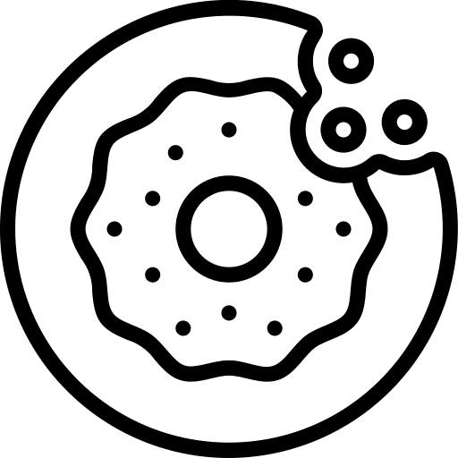 Doughnut food and restaurant baker food icon