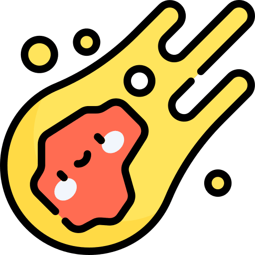 Meteor orbit solar system space icon