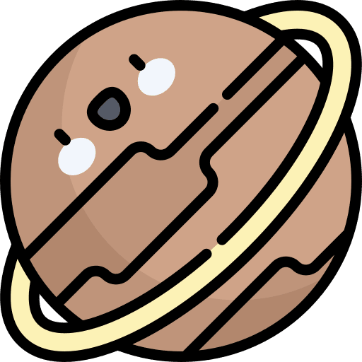 Saturn planet education orbit icon