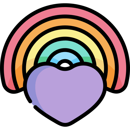 Rainbow gay heart rainbow smash icon