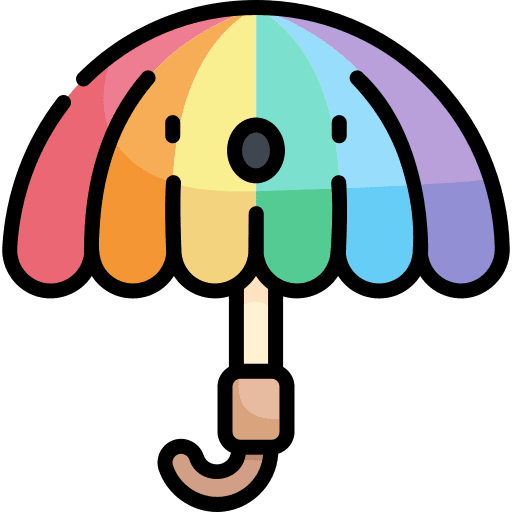 Pride rainy celebration umbrellas icon