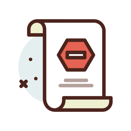 Forbidden sign files and folders note paper icon