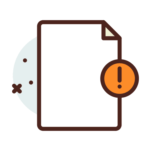 Warning claims files and folders paper icon