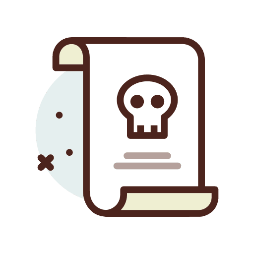 Skull file scroll death icon
