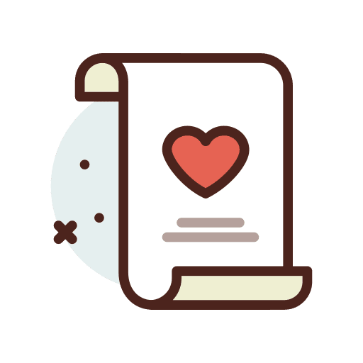 Heart file document paper icon