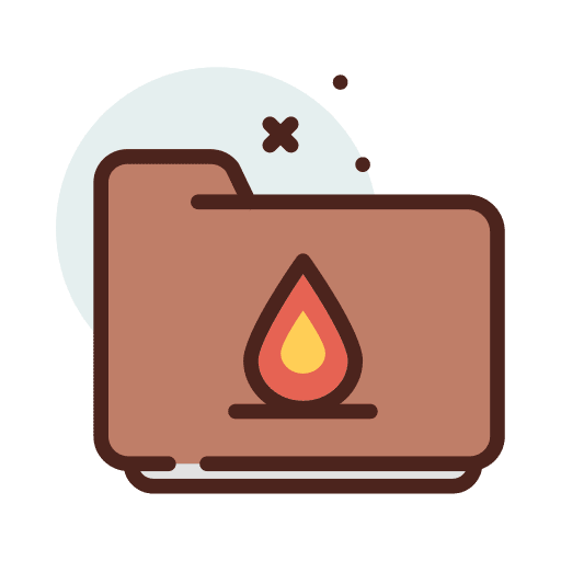 Fire files and folders hot folder icon